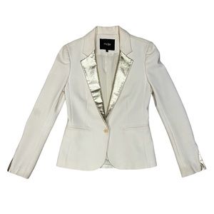 Maje Off-white Blazer with Gold Lapels Size XS